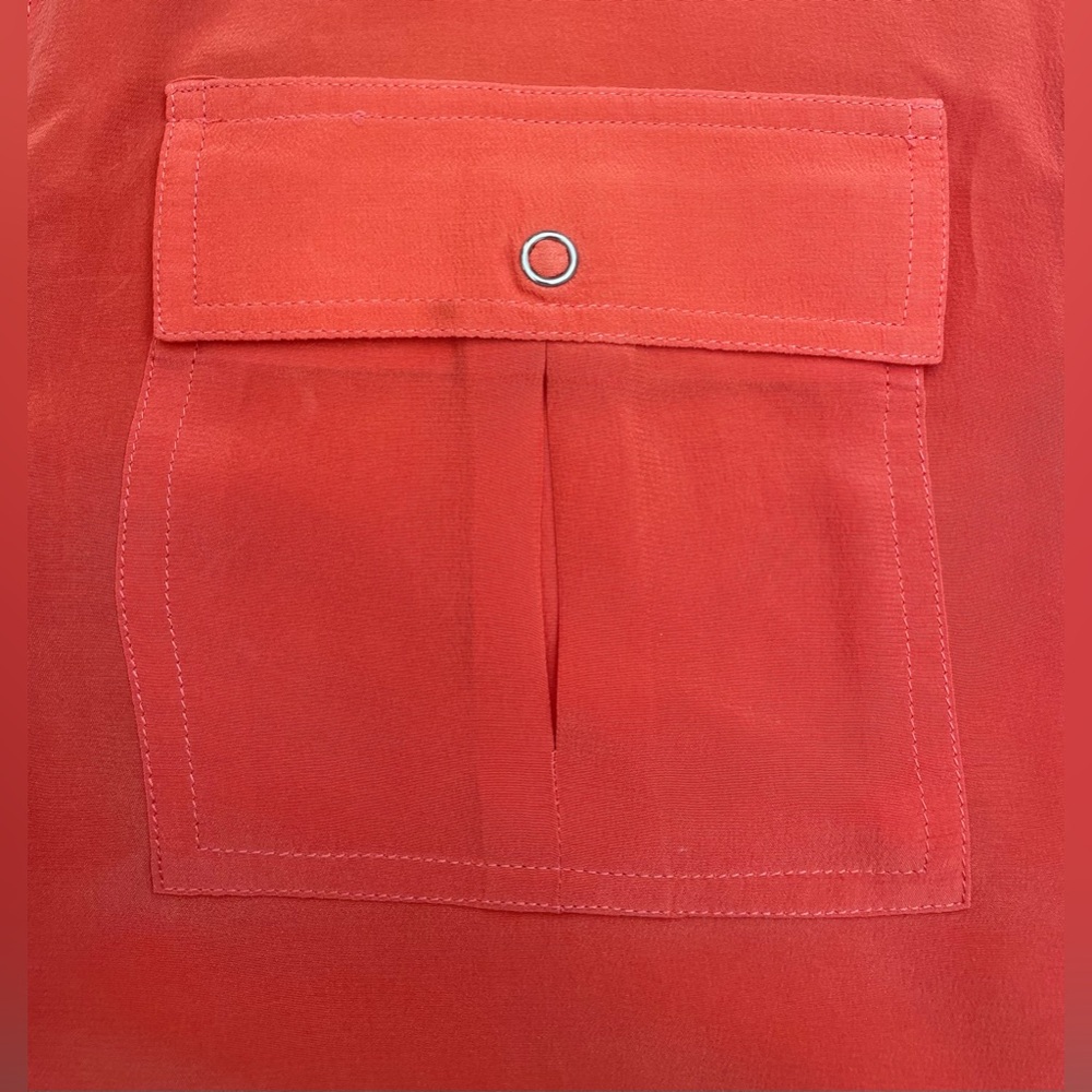 Christian Dior vintage 100% silk blouse size 4 90’s retro classic orange - Picture 8 of 10